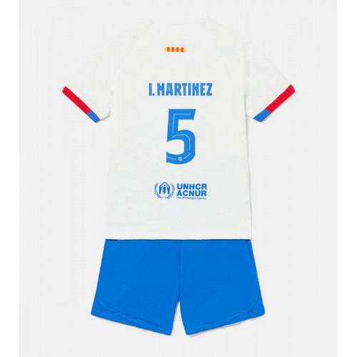Barcelona Inigo Martinez #5 Gostujuci Dres za djecu 2023-24 Kratak Rukav (+ Kratke hlače)